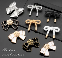 10pcs metal buttons bow knot hand sewing button womens shirts coats retro fashion decoration accessories buckle