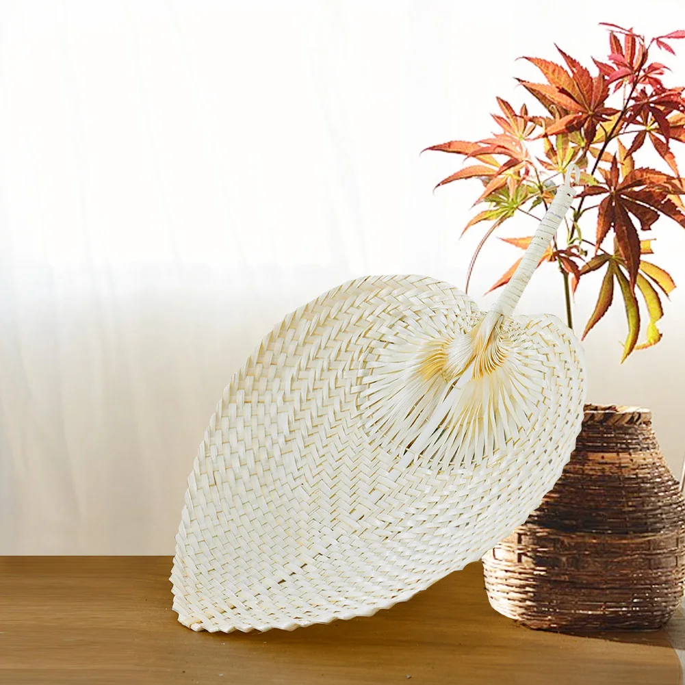 Pure Handmade DIY Heart Shaped Bamboo Woven Summer Cooling Artistic And Cool Leaf Fan Exquisite Workmanship | Дом и сад