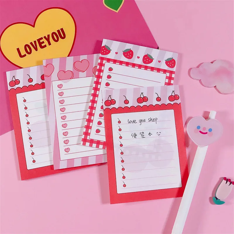 Memo Pad 30 шт./лот вишневый блокнот Kawaii Note милый розовый для девочек Канцелярские
