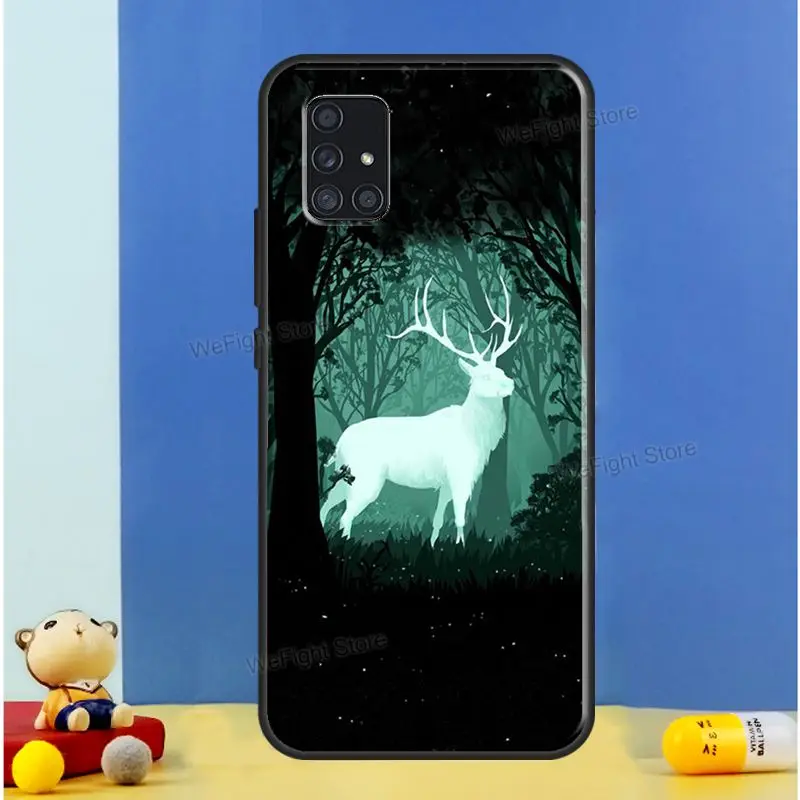 Deer Silhouette Painting Case For Samsung Galaxy A52 A12 A22 A32 A42 A72 A52S A21S A50 A70 A11 A31 A71 A51 Cover | Мобильные