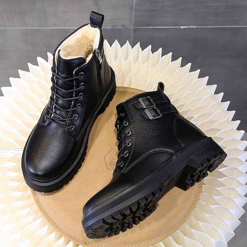 

Thick Martin Boots Women's Winter 2020 New Online Celebrity Short Boots British Style Plus Velvet Thickening.