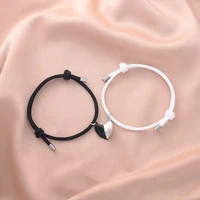 2pcs new fashion alloy love magnet couple bracelet bts handmade lovers bracelet for women men adjustable bracelet charm jewelry