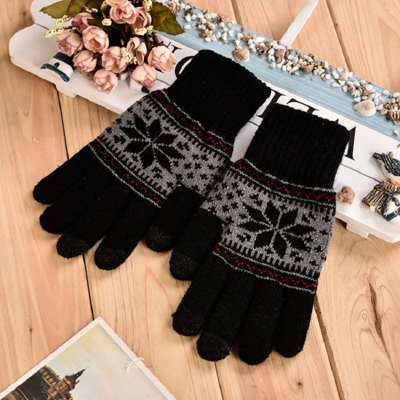 Зимние уличные перчатки для сенсорного экрана Классические рандомные теплые из
