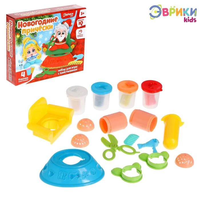 Набор для игры с пластилином Новогодние прически | Дом и сад