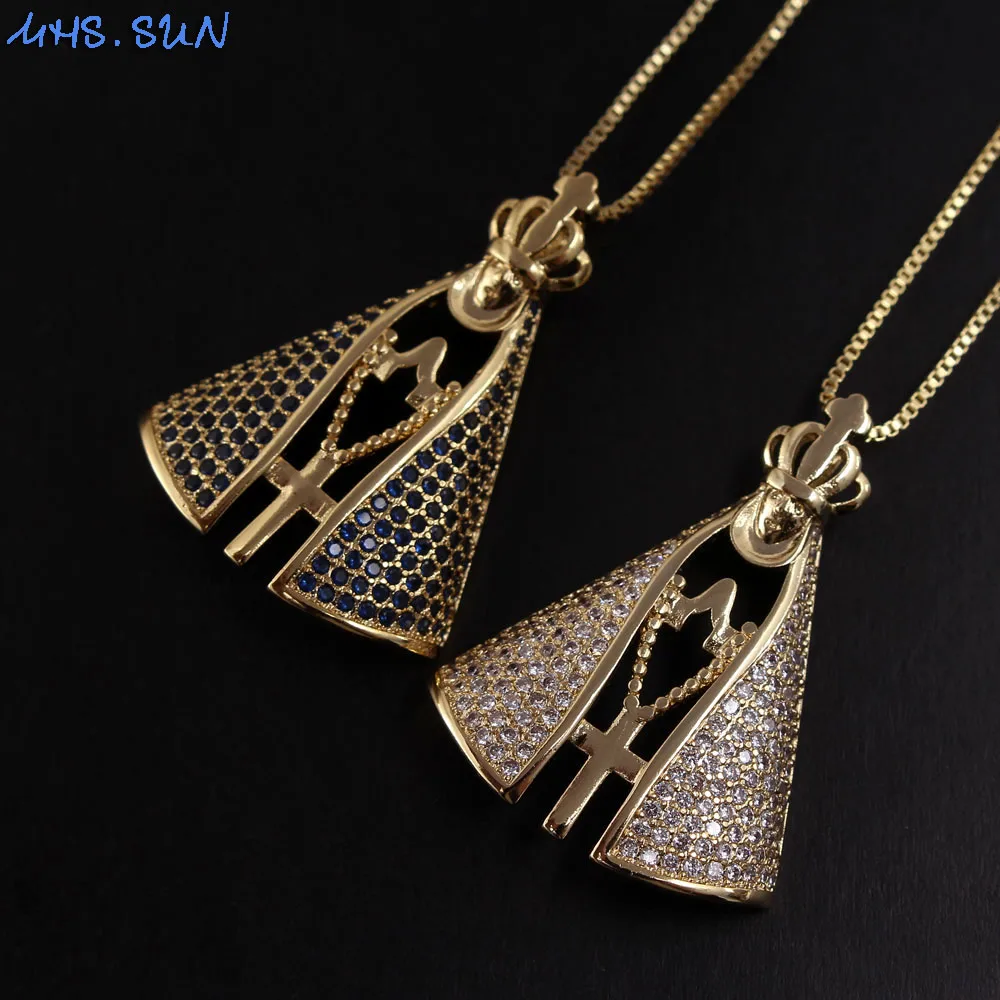 MHS. Солнце золотой цвет AAA циркон католические религиозные ювелирные изделия для