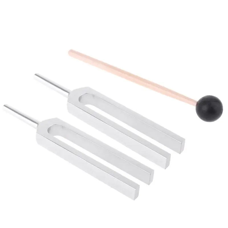 

Pair of Aluminum Alloy Tuning Forks (440Hz) in Wood Bases for physics experiments with mallet and bases