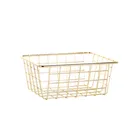 Корзина для хранения однотонная Бытовая железная Корзина Коробка для хранения для спальни ванной золотой