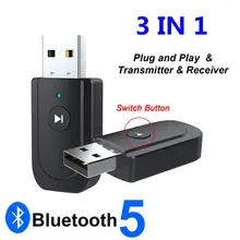 Bluetooth-compatible Audio Receiver Transmitter Jack AUX USB Mini Stereo Music Wireless Adapter 3 IN 1 for TV Car PC Headphones