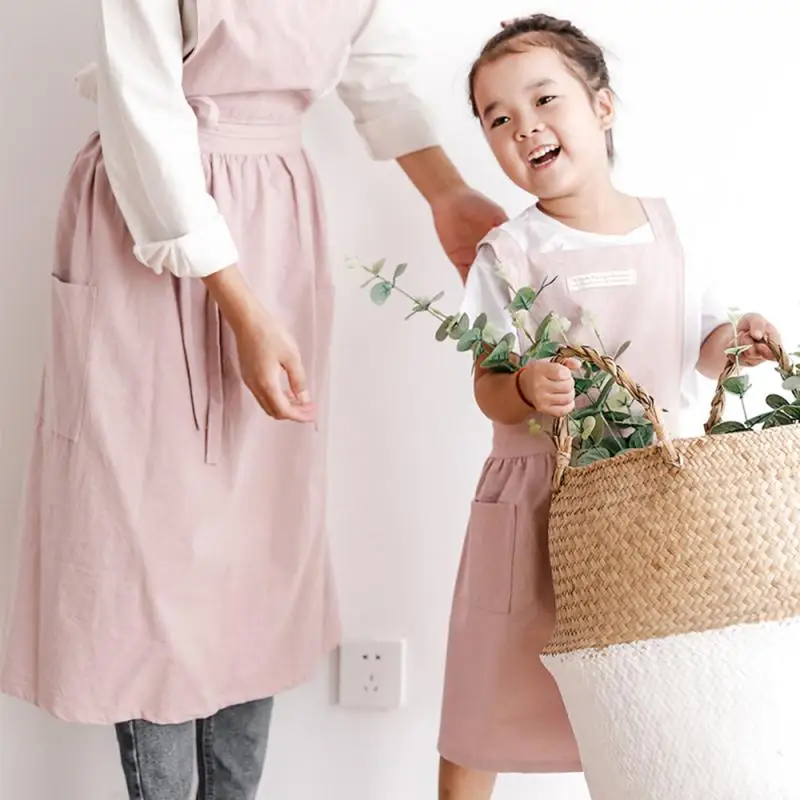 

Nordic Women Lady Girl Skirt Style Collect Waist Cute Dress Restaurant Coffee Shop Home Kitchen For Cooking Cotton Apron Cocina