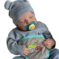 19 inch reborn baby silicone doll full body toddler toys sleeping dolls unpainted unfinished doll parts diy blank gift set
