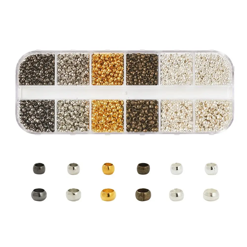 

Pandahall 920pcs/box Brass Crimp Beads Rondelle/Round Mixed Color For DIY Jewelry Necklace Bracelet Making Findings Supplies