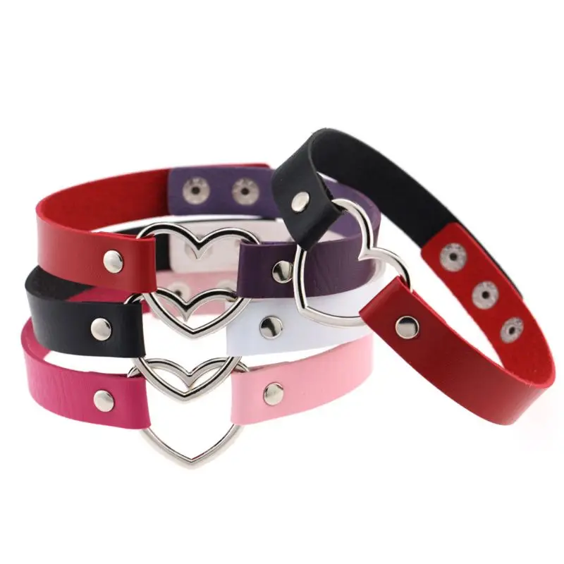 Ожерелье чокер женское из искусственной кожи колье в готическом стиле панк