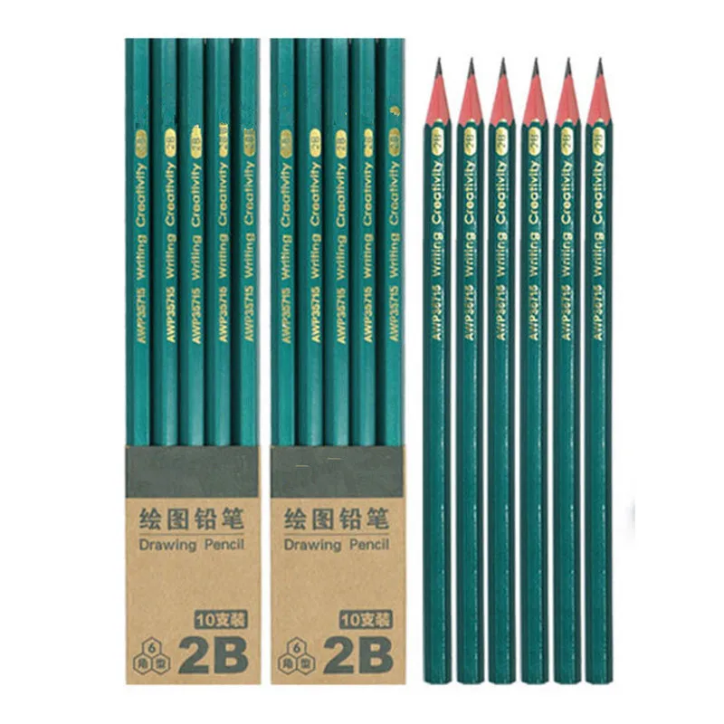 

Зеленые деревянные карандаши HB 2B 2H эскиз и рисование карандаш набор школьных принадлежностей школьные канцелярские принадлежности для дет...