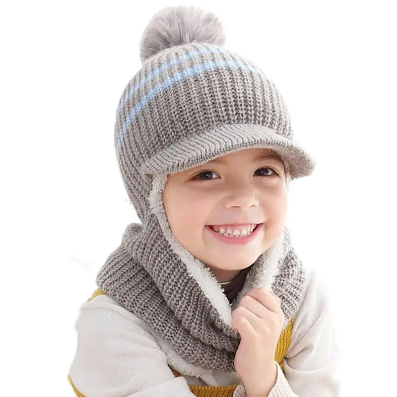 

Girls Boys Winter Warm Hat Toddler Earflap Hood Baby Fleece Lining Beanie Cap