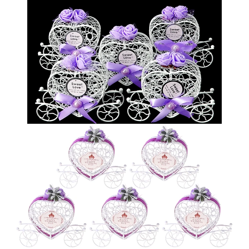 5Pcs Cinderella Carriage Candy Chocolate Boxes Birthday Wedding Party Favour | Дом и сад