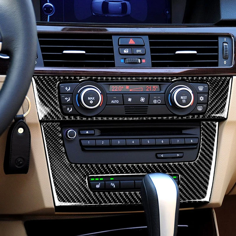 

Car Interior Trim Carbon Fiber Air conditioning CD control panel decoration Car styling For BMW E90 E92 E93 3 series accessories