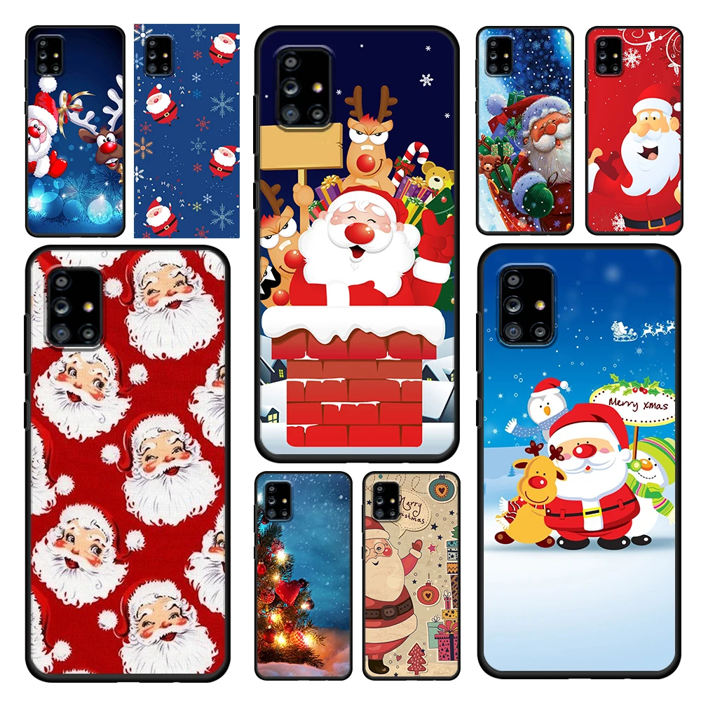 

Santa christmas For Samsung Galaxy A72 A52 A71 A51 A42 A02S A91 A81 A41 A31 A21 A01 Soft Black Phone Case Cover