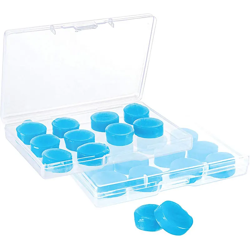 

12 Pairs of Soft Moldable Silicone Earplugs, Noise Reduction and Hearing Protection Earplugs, Blue