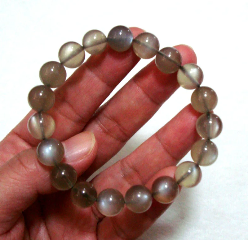 Браслет с бусинами из лунного камня 10 мм|Бусины| |