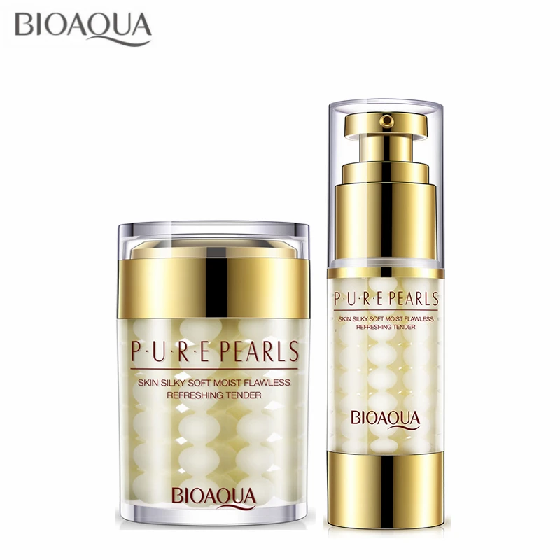 2 шт./лот BIOAQUA Pure Pearl крем для лица + эссенция Гиалуроновая кислота глубокое