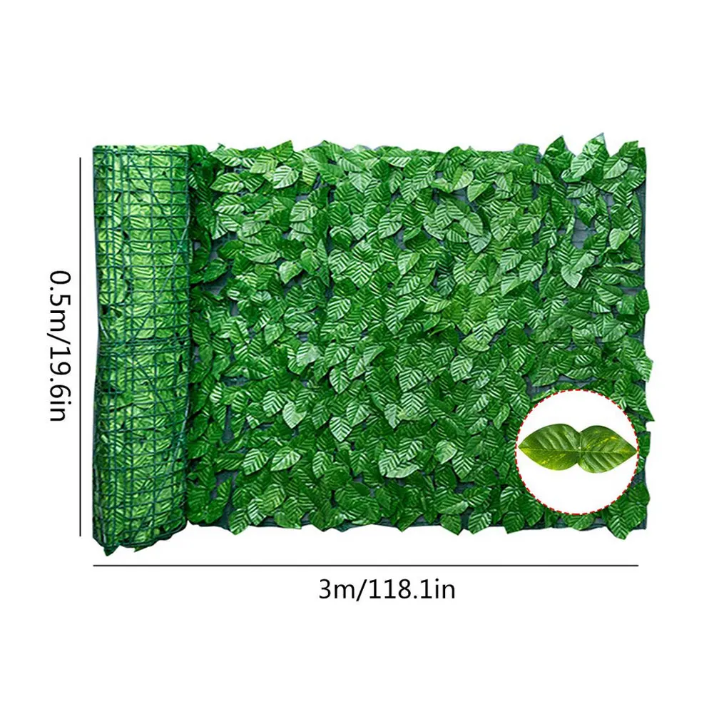 

0.5x3M Leaf Fence Panels Artificial Leaf Screen Hedge Privacy Fence Roll Wall Landscaping Outdoor Garden Backyard Balcony Fence