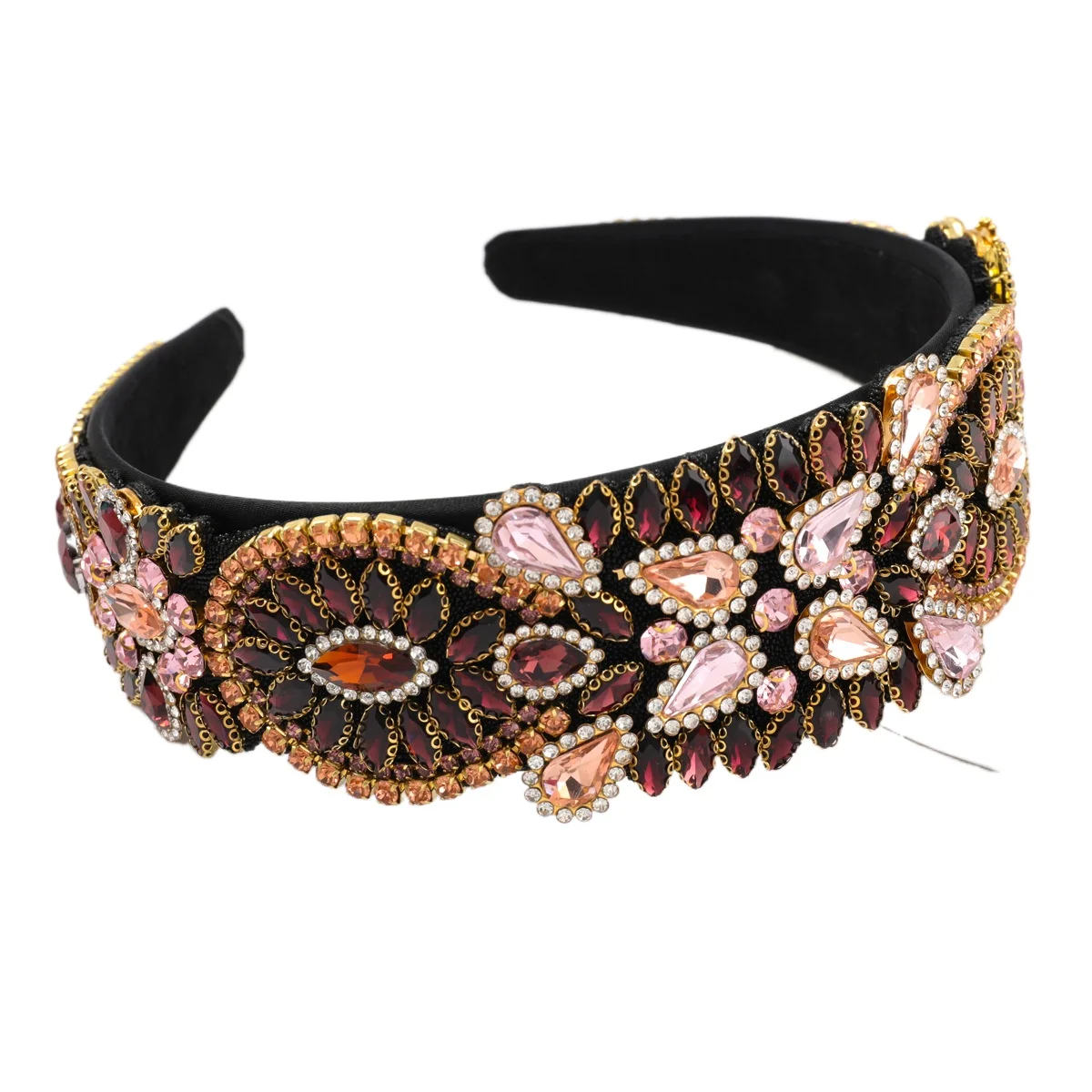 

Super Flash Alloy Diamond Hair Band Rhinestone Glass Diamond Flower Headband Female Trend Wide Brim Headband Hair Accessories