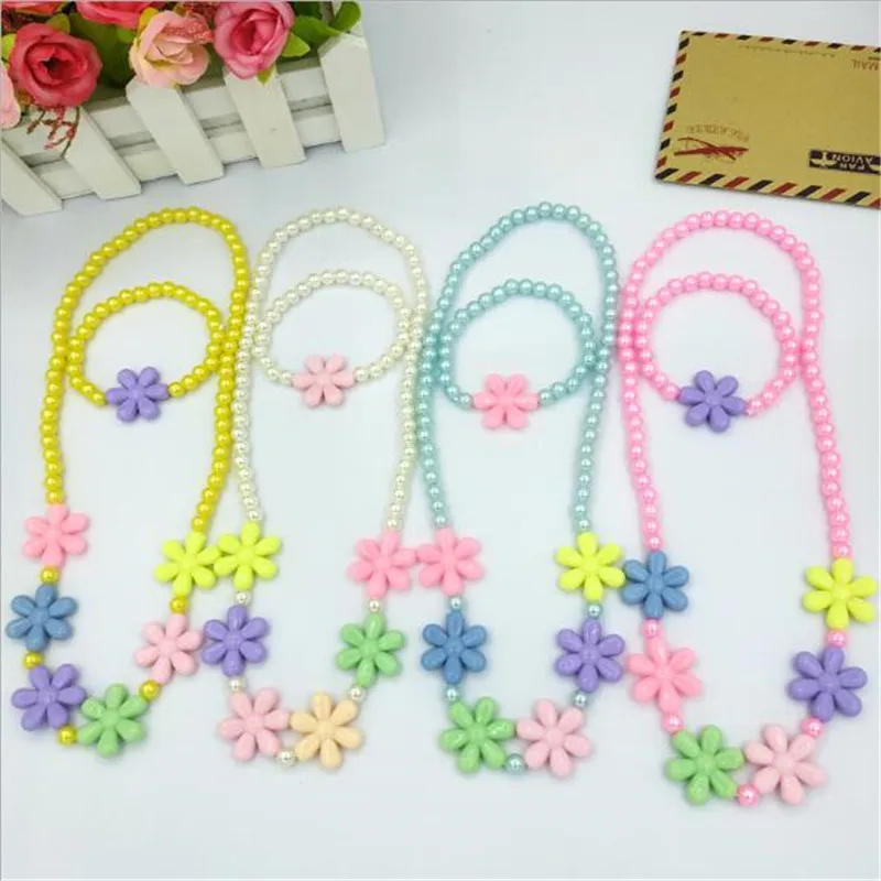 Модный детский комплект украшений с жемчугом Вечерние украшения для девочек