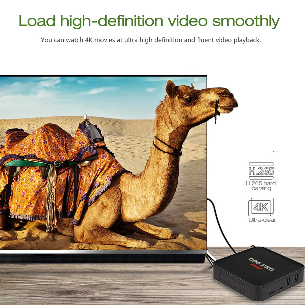 ТВ приставка Q96 PRO Android 7 1 четырехъядерная Amlogic S905 H.265 UHD 4K ГБ/8 ГБ 2 4 ГГц Wi Fi 100 Мбит/с HD