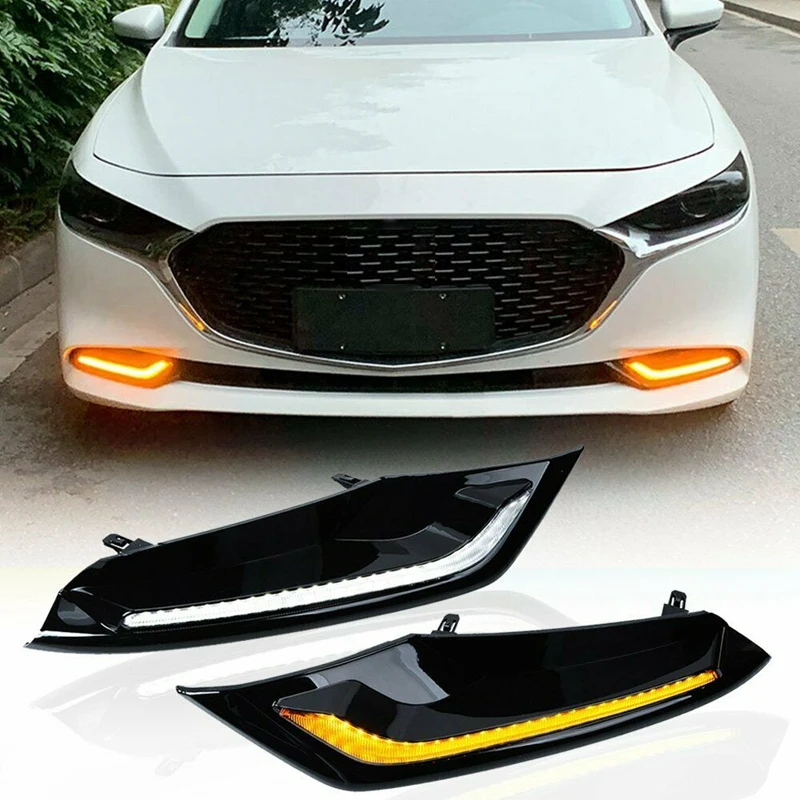 

2 шт Автомобильный светодиодный передний бампер DRL Дневной светильник противотуманная фара для Mazda 3 Axela 2019-2020