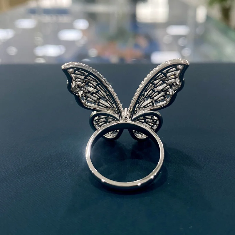 

COSYA Butterfly Hollow Out Fashion Wedding Rings 100% 925 Sterling Silver High Carbon Diamond Sparkling Fine Jewelry Wholesale