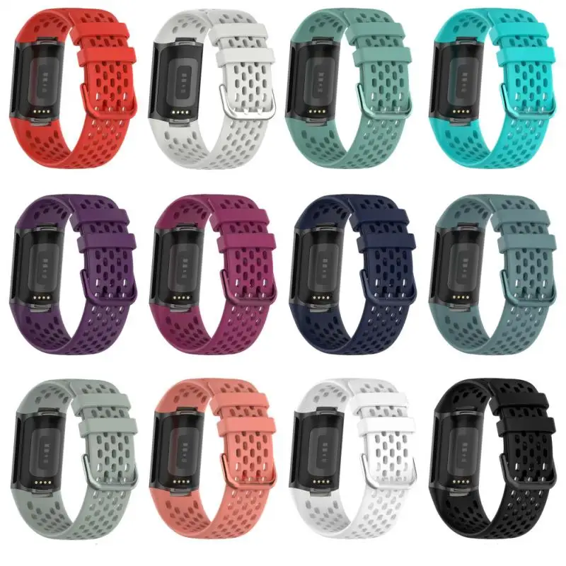 Silicone Watchband Strap For Fitbit Charge 5 Smart Watch Band Smart Bracelet Wristband Sport Replacement Fit Bit Charge5