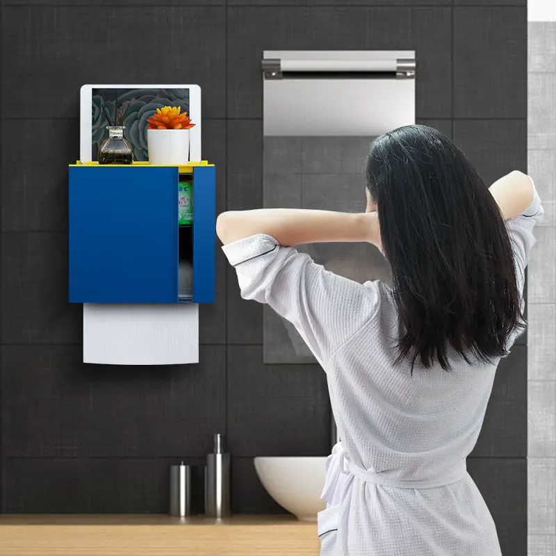 

Punch-free Durable Seamless Plastic Simple Modern Toilet Tissue Box Waterproof Roll Paper Box Placement Paper Towel Rack G8283