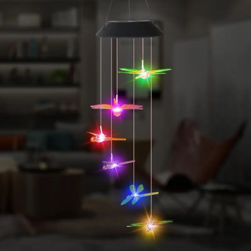 Светодиодный светильник на солнечной батарее уличный подвесной в стиле бабочки