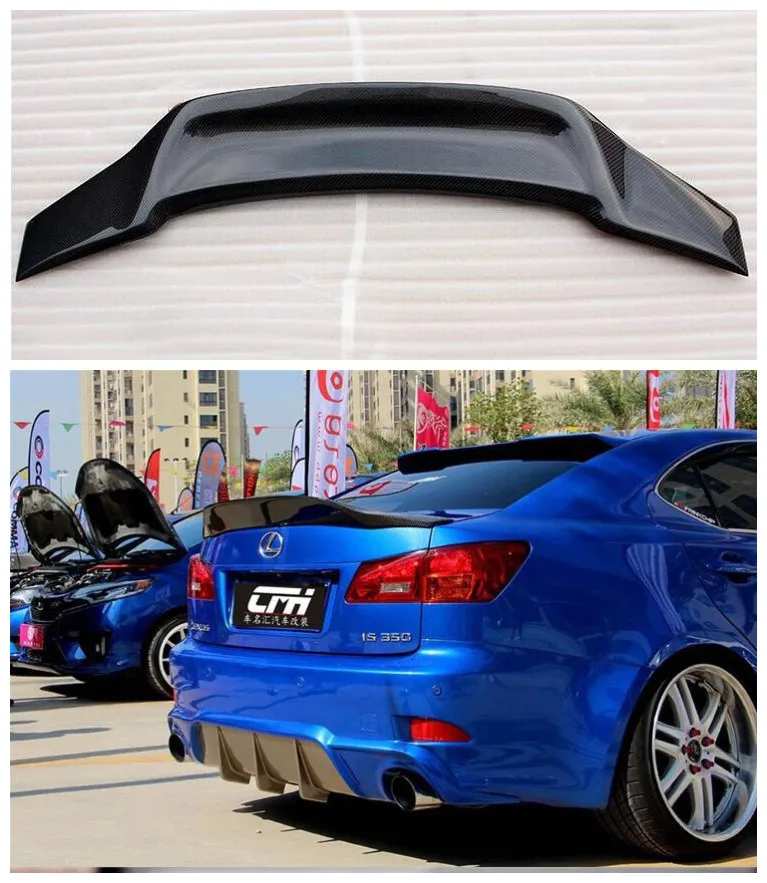

High quality Carbon Fiber Car Rear Trunk Lip Spoiler Wing Fits For Lexus IS IS250 IS300 IS350 2006 2007 2008 2009 2010 2011 2012