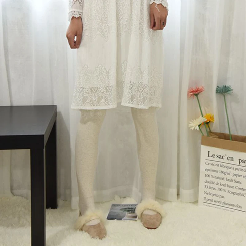 Зимние кашемировые колготки женские цветные плотные теплые хлопковые с высокой