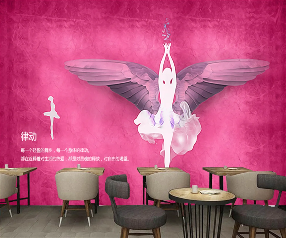 

Retro creative dance yoga ballet studio tooling background wallpaper custom tooling background 3D mural wallpaper papel pintado