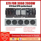 Комплект X79 шасси для майнинга с двойным процессором для RTX 3060 с материнской платой 2000 Вт PSU 48 Гб DDR 120 ГБ SSD 4 вентилятора охлаждения для майнинга