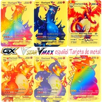 sell well spanish pokemon metal card vmax original pikachu charizard mew two gold game collection cards