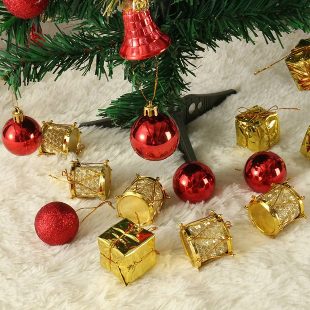 

32PCS Christmas Ornaments Balls Drums Bells Baubles Christmas Tree Pendant Decor Wall Decorations Home Decorations