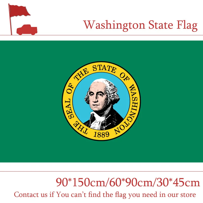 Фото Американский флаг штата Вашингтон 3*5 футов 30*45 см Автомобильный 90*150 60*90 высокое