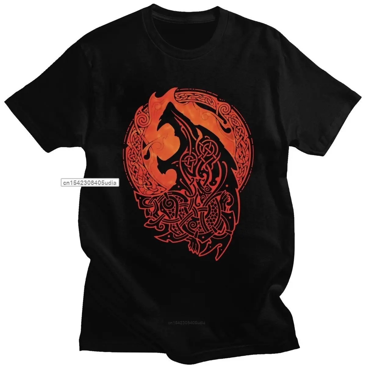 

Viking Valhalla Odin Tshirts Men Cotton Handsome T Shirt O-Neck Short Sleeve Son Monstrous Wolf Tee Clothing