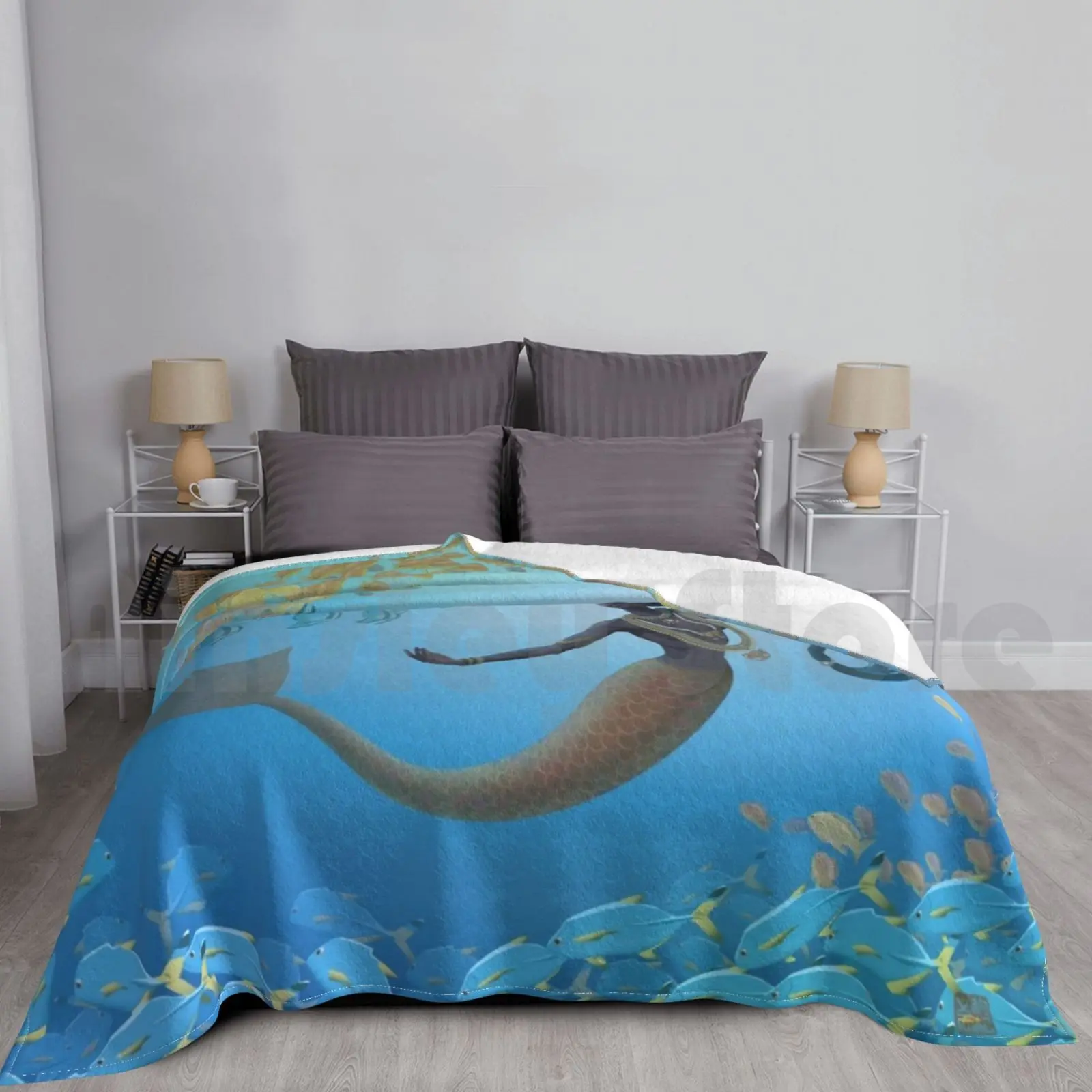 Одеяло Kadal Kanni модное одеяло на заказ Русалка Kani подводное океанское блюдо Нуду