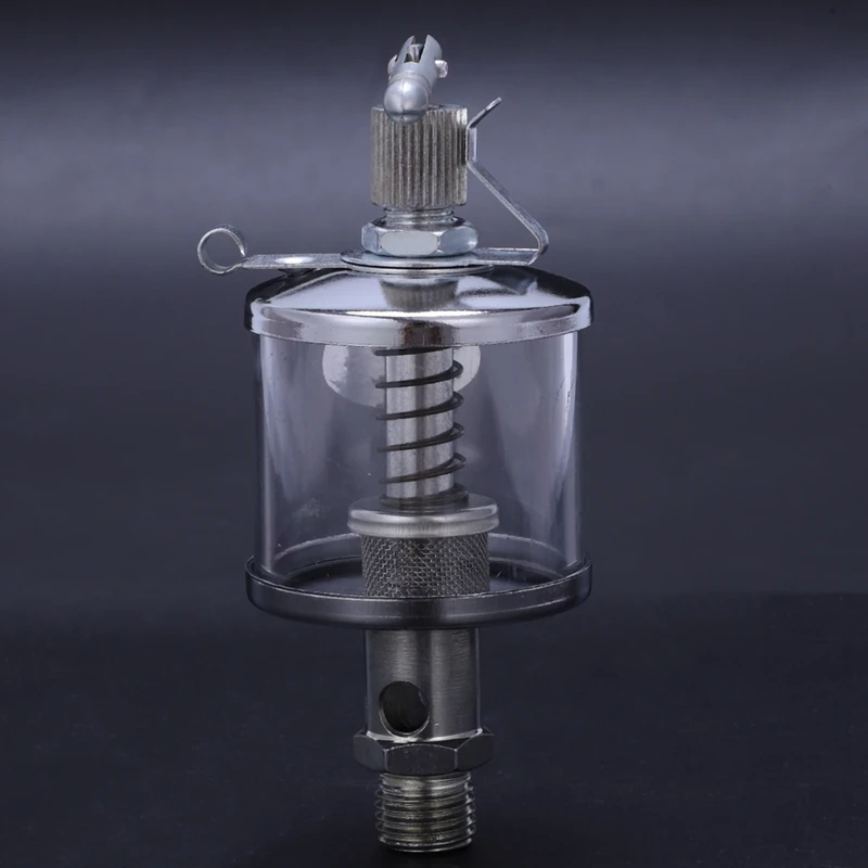 50mL Engine Machine Lubricator Oil Gravity Drip Feed Oiler Clear+Silver |