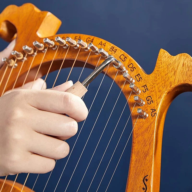 ZANi Lyre Harp 16 струнная деревянная уникальные узоры резные телефонные символы для
