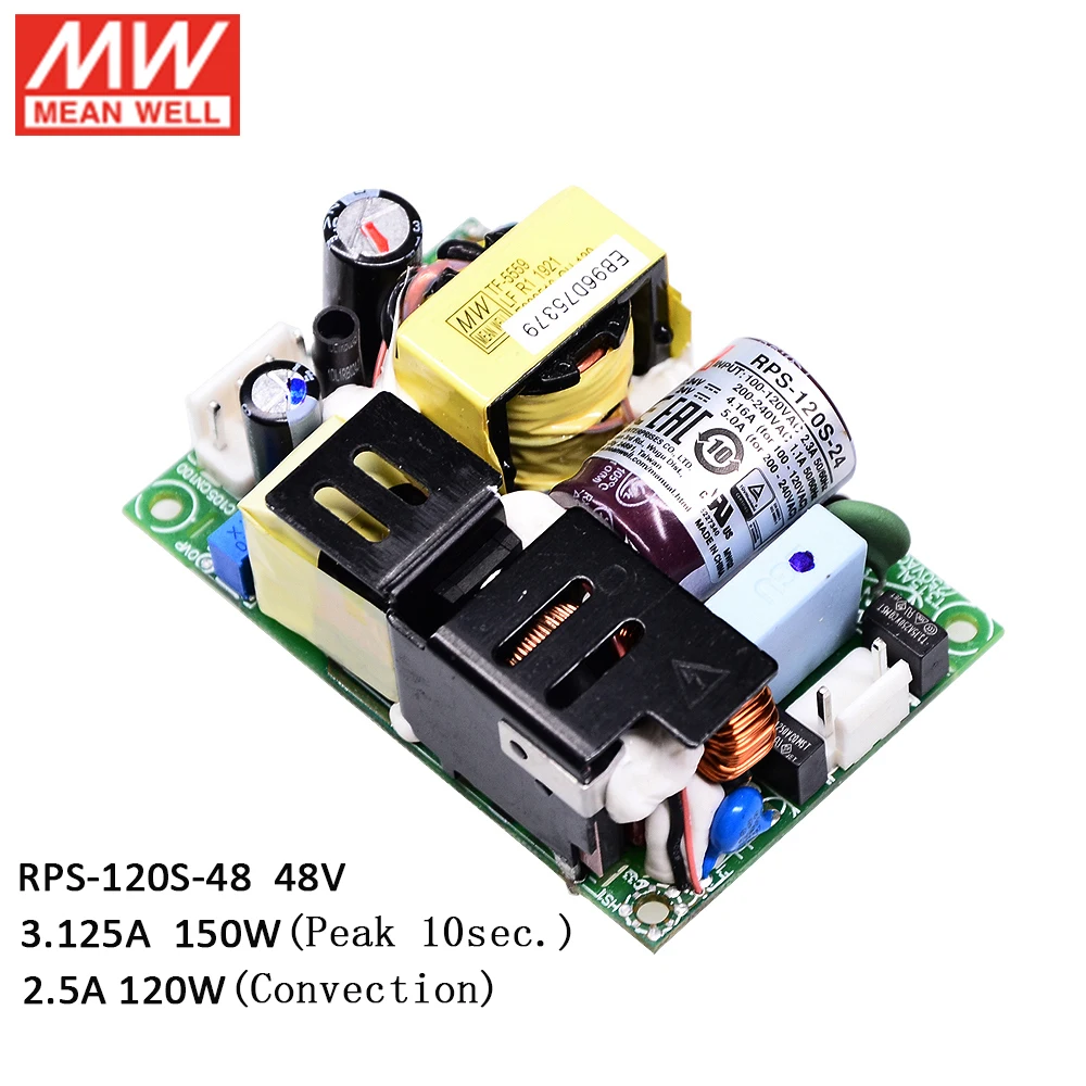 MEAN WELL RPS 120S 48 120 Вт а в Высокая эффективность мини 3 &quotx 2&quot медицинский класс