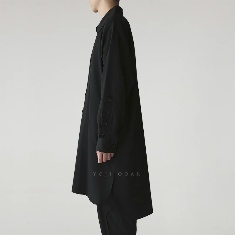 Рубашка мужская с воротником-стойкой ветровка средней длины в японском