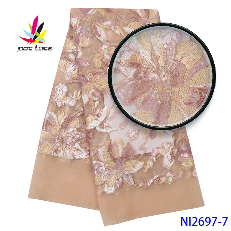 Кружевная ткань с 3d блестками розового цвета романтичная Цветочная