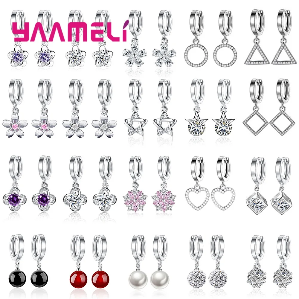 Для женщин мило завод висячие серьги в форме цветов 925 пробы серебро Алыча