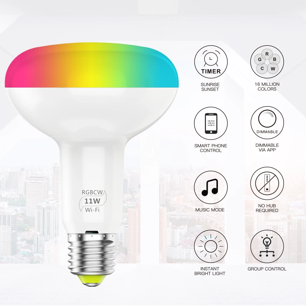 1/3 шт. Smart WiFi светильник Шарообразная светодиойдная лампа 4,5/7/11 Вт RGB/RGBW E27 Wake-Up теплые светильник s работать с Alexa Google Home рождественскую тематику, раздел-светильник s