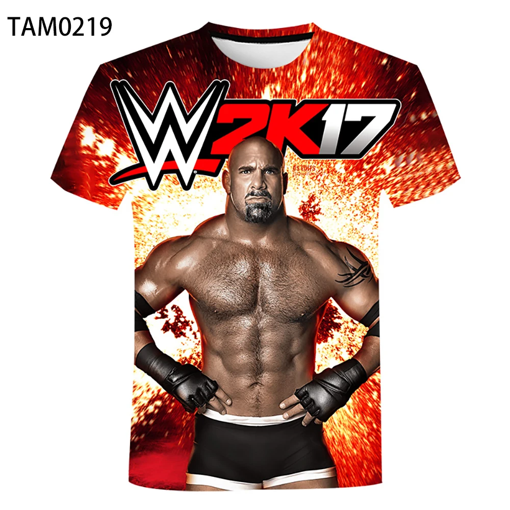 Летняя Новинка 2021 хлопковая Футболка WWE с 3D принтом для мужчин и женщин